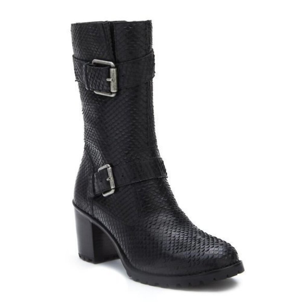 NWOB MATISSE  LONE MOTO women black leather BOOTS Size 9